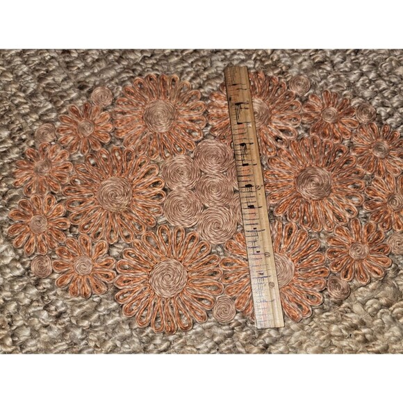 VTG Handmade Philippines Abaca Woven Hemp Mat 18" Trivet Table Protector MCM - Picture 14 of 16